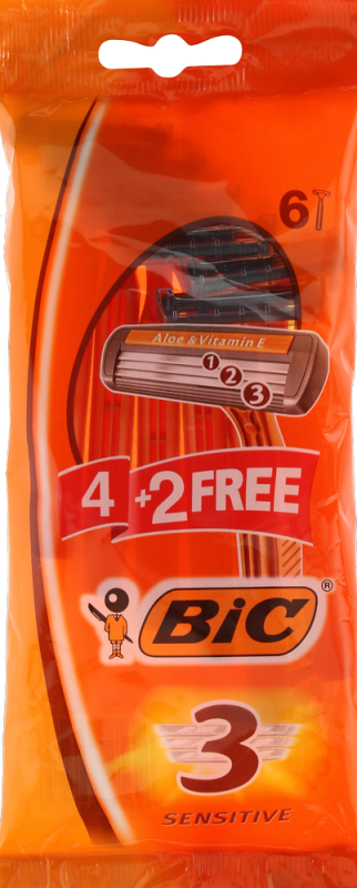RAZOR BIC 3 SENS DISP 4+2 FREE