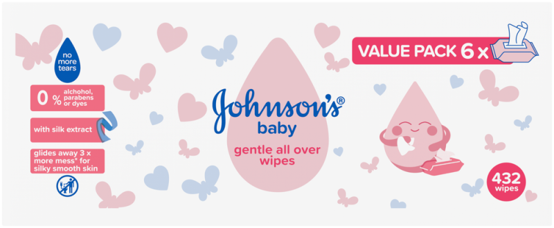 JJ BABY WIPES GENTLE ALL 432