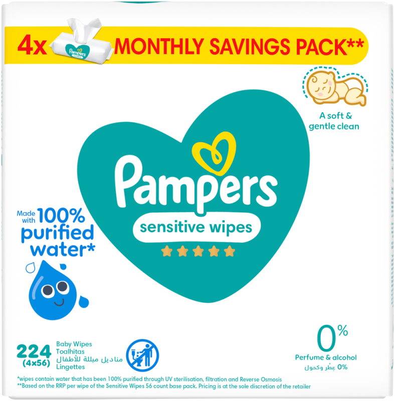 PAMPERS WIPES SENS 4S 4X56