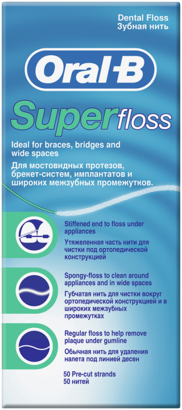 ORAL B SUPERFLOSS REG 50M