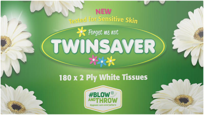 TISSUE TWINSAVER WHITE 180