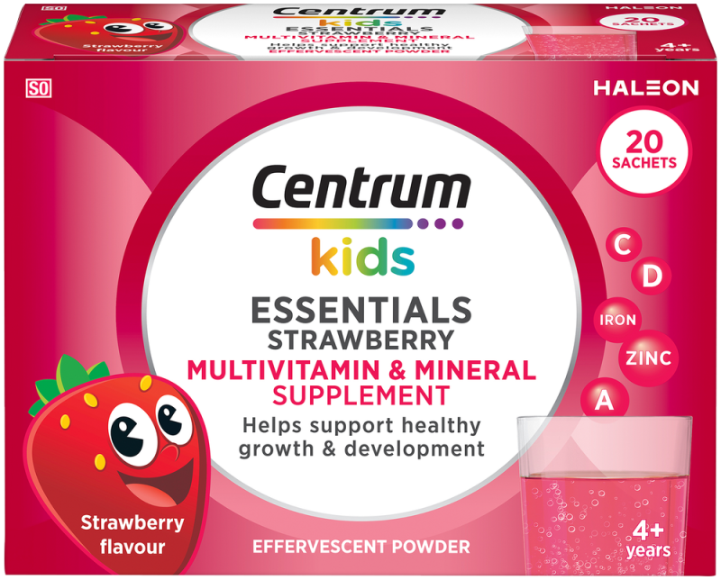 CENTRUM KID ESSENTIALS STRAWB SACH 20