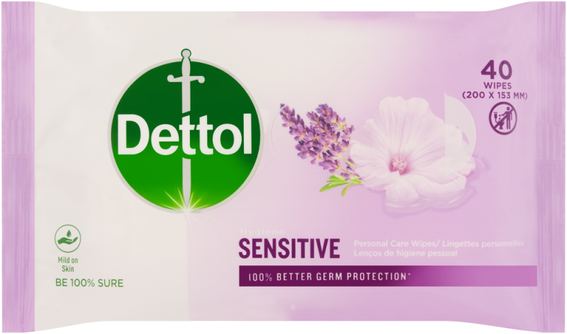 DETTOL HYGIENE WIPES SENS 40S
