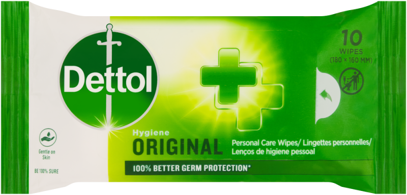 DETTOL HYGIENE WIPES ORIG 10S