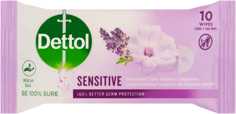 DETTOL HYGIENE WIPES SENS 10S