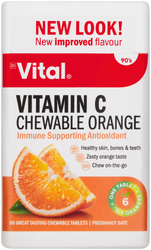 VITAL VIT C CHEW ORANGE TAB 90