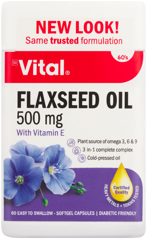 VITAL FLAXSEED 500MG CAP 60
