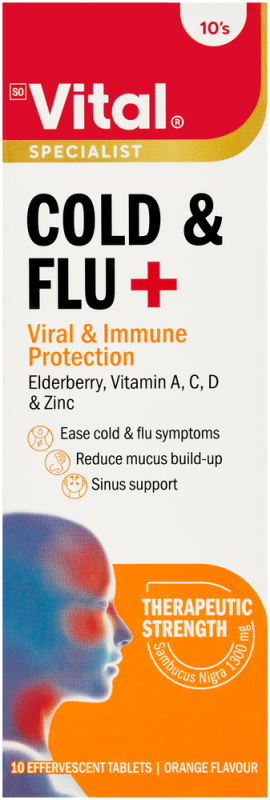 VITAL COLD & FLU PLUS EFFERVESCENT 10