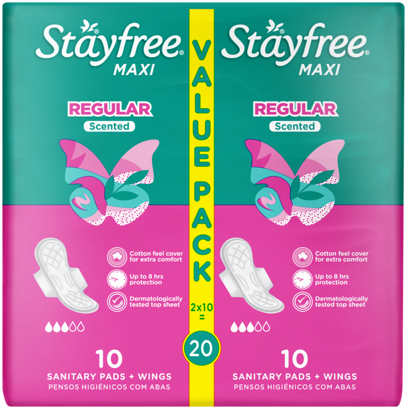 STAYFREE MAXI REG WING SCNT 20