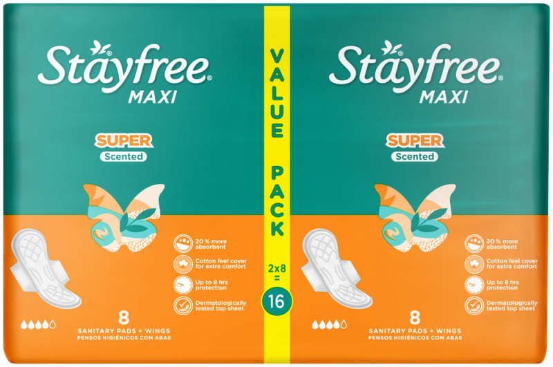 STAYFREE MAXI SUP WING SCNT 16