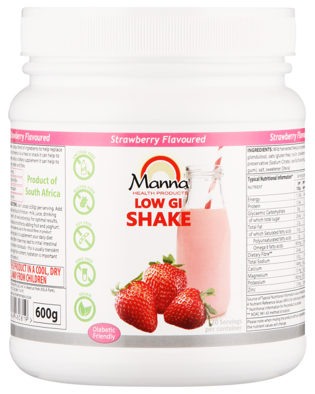 MANNA LOW GI STRWB SHAKE 600G