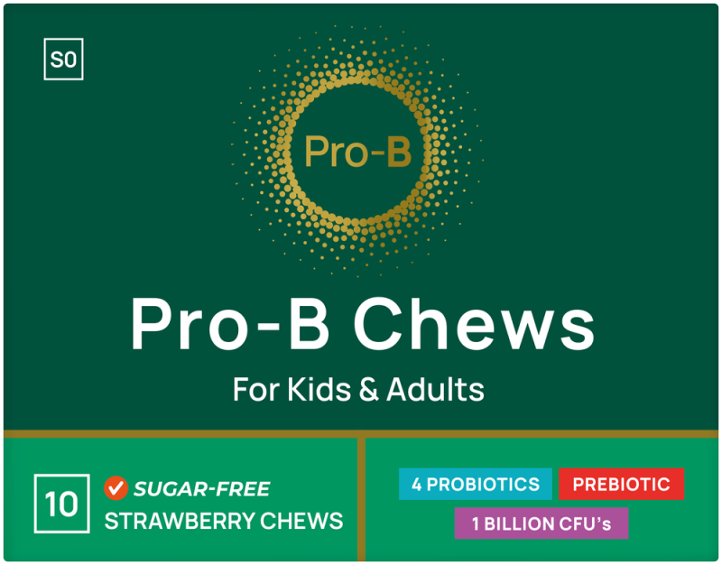 PRO-B ADULTS & KIDS CHEWS STRAWBERRY 10