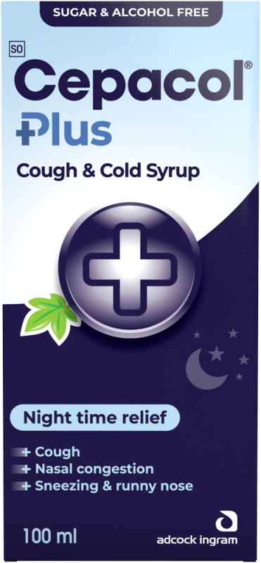 CEPACOL PLUS COUGH & COLD SYRUP 100ML