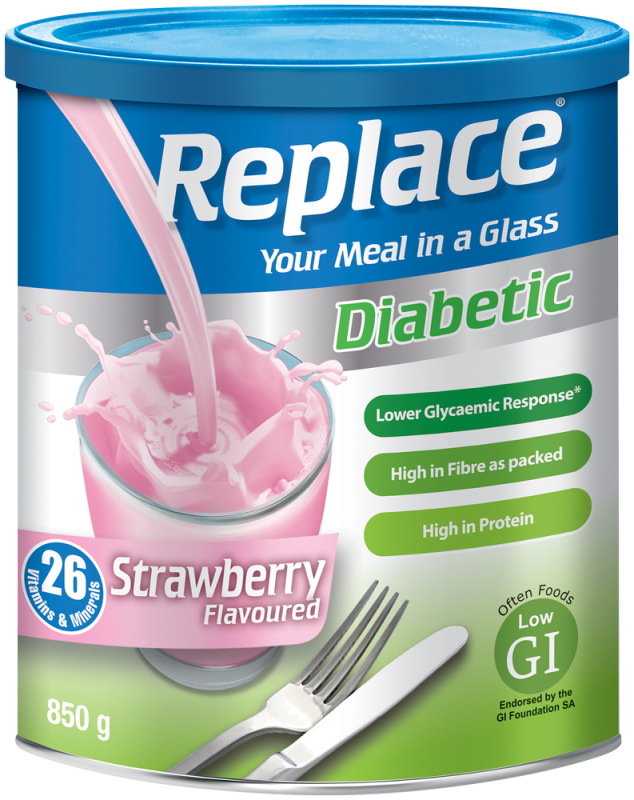 REPLACE DIAB STRAWBERRY 850G