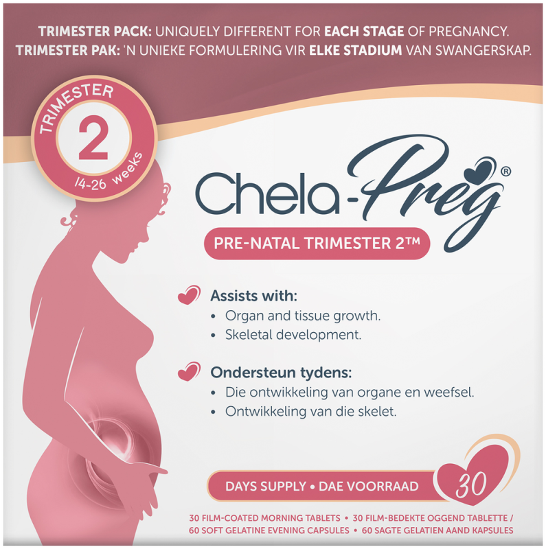 CHELA PREG TRIMESTER 2 COMBO CAP 30 (30T