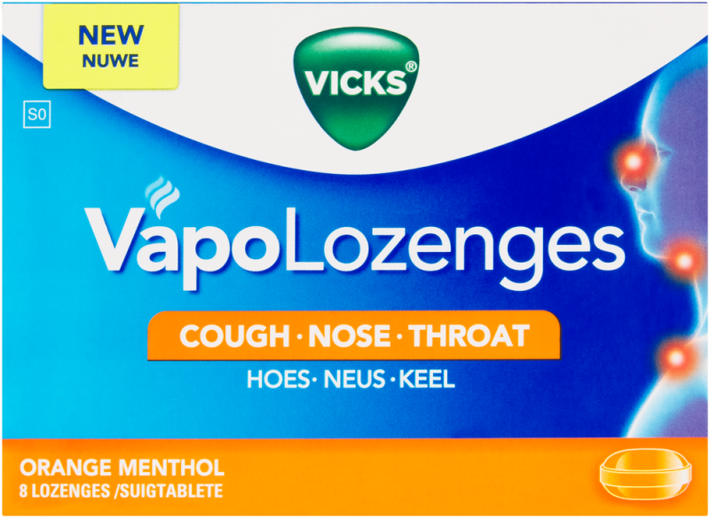VICKS VAPO LOZ ORANGE 8